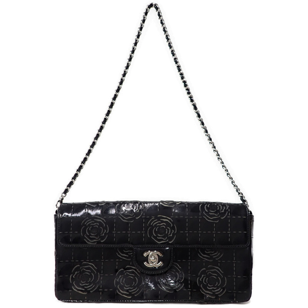 Chanel Camellia Chain Shoulder Bag Black
